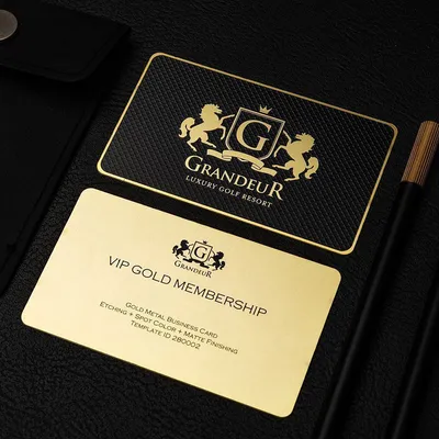 Tarjeta metálica oro premium champagne