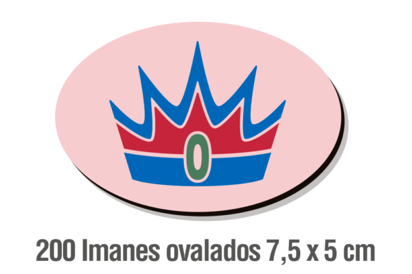 200 IMANES OVALADOS 7,5 X 5 CM