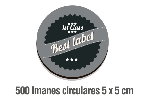 500 IMANES CIRCULARES 5 X 5 CM