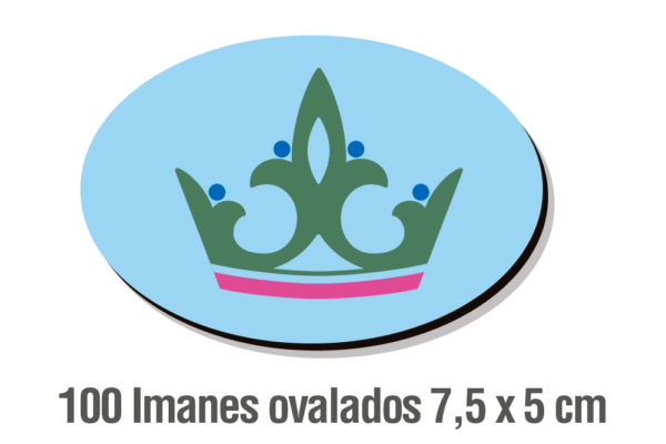 100 IMANES OVALADOS 7,5 X 5 CM
