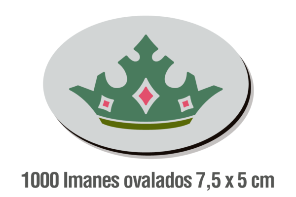 1.000 IMANES OVALADOS 7,5 X 5 CM