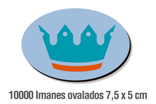 10.000 IMANES OVALADOS 7,5 X 5 CM
