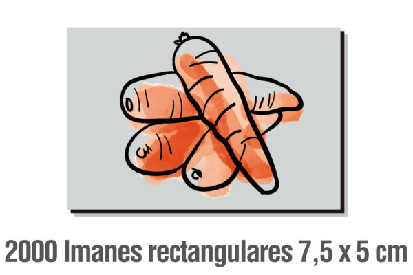 2.000 IMANES RECTANGULARES 7,5 X 5 CM