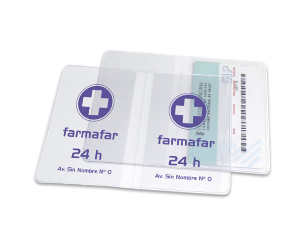 FUNDA TARJETERO DOBLE TRANSPARENTE