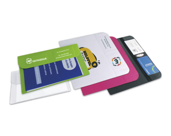 FUNDA PÓLIZA DE SEGUROS A5, CON SOLAPA + CIERRE VELCRO + TARJETERO