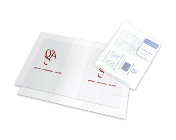 FUNDA PÓLIZA SEGUROS TRANSPARENTE CON TARJETERO, A4